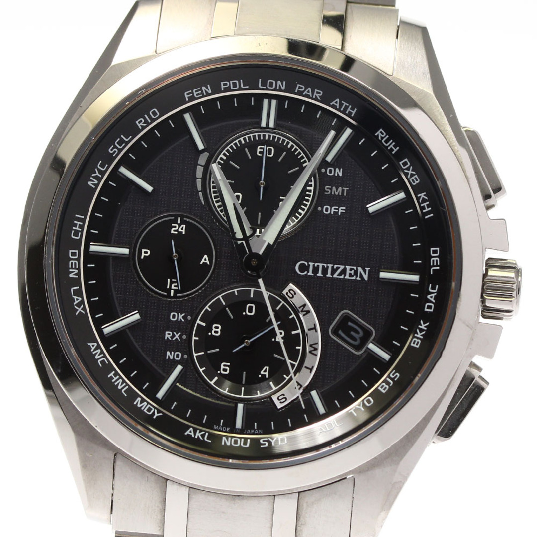 チタン×チタン文字盤色シチズン CITIZEN AT8040-57E/H804-T018696 アテッサ ダイレクトフライト エコドライブ ソーラー電波 メンズ 箱・保証書付き_757890