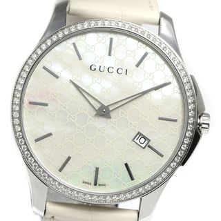 グッチ(Gucci)のグッチ GUCCI 126.3/YA126306 Ｇタイムレス ダイヤベゼル デイト クォーツ メンズ 美品 _760022【ev15】(腕時計(アナログ))