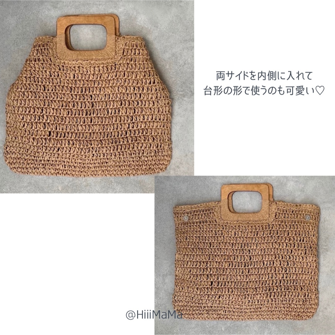 現品限り】 ウッドハンドル ストローバッグ かご 麻 旅行 夏 現品限り】 ウッドハンドル ストローバッグ かご 麻 旅行 夏