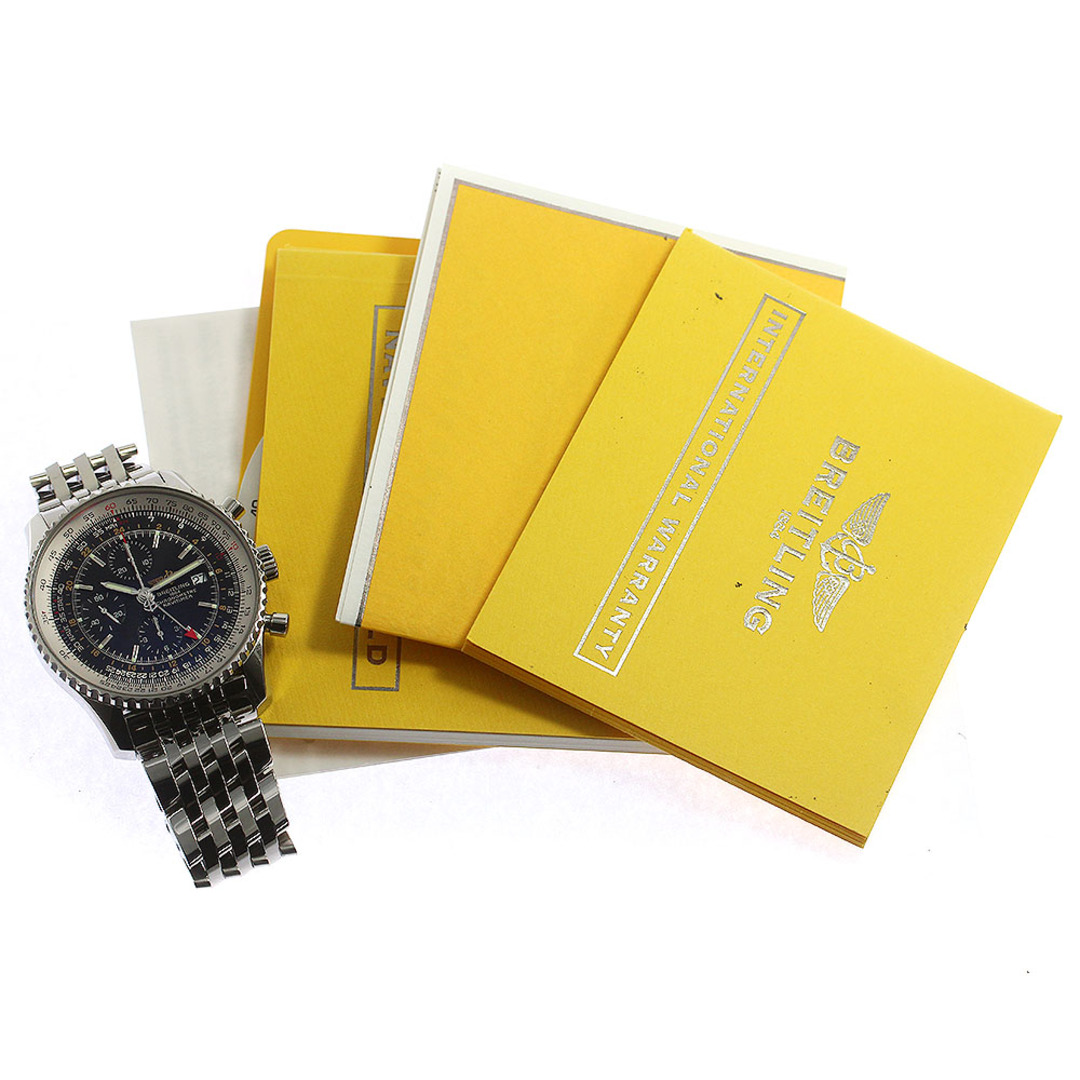 ブライトリング BREITLING A24322 ナビタイマー ワールド クロノグラフ GMT 自動巻き メンズ 良品 保証書付き_763618