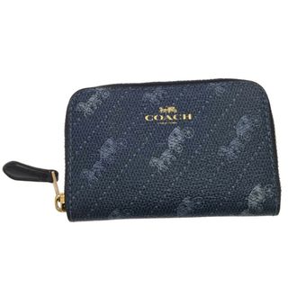 コーチ(COACH)のCOACH コーチ ホース アンド キャリッジ ドット総柄プリント コインケース ミニウォレット ネイビー C4210(コインケース/小銭入れ)