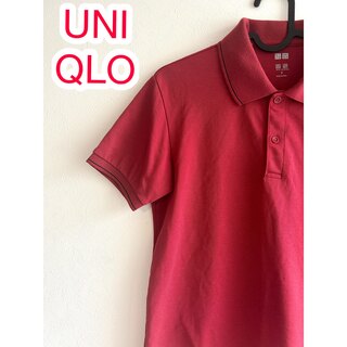 UNIQLO メンズ　ポロシャツ　赤　レッド　ライン入り(Tシャツ/カットソー(半袖/袖なし))
