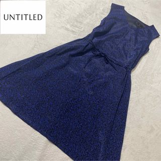 アンタイトル(UNTITLED)のUNTITLED アンタイトル　花柄ノースリーブワンピース　xsサイズ(ひざ丈ワンピース)