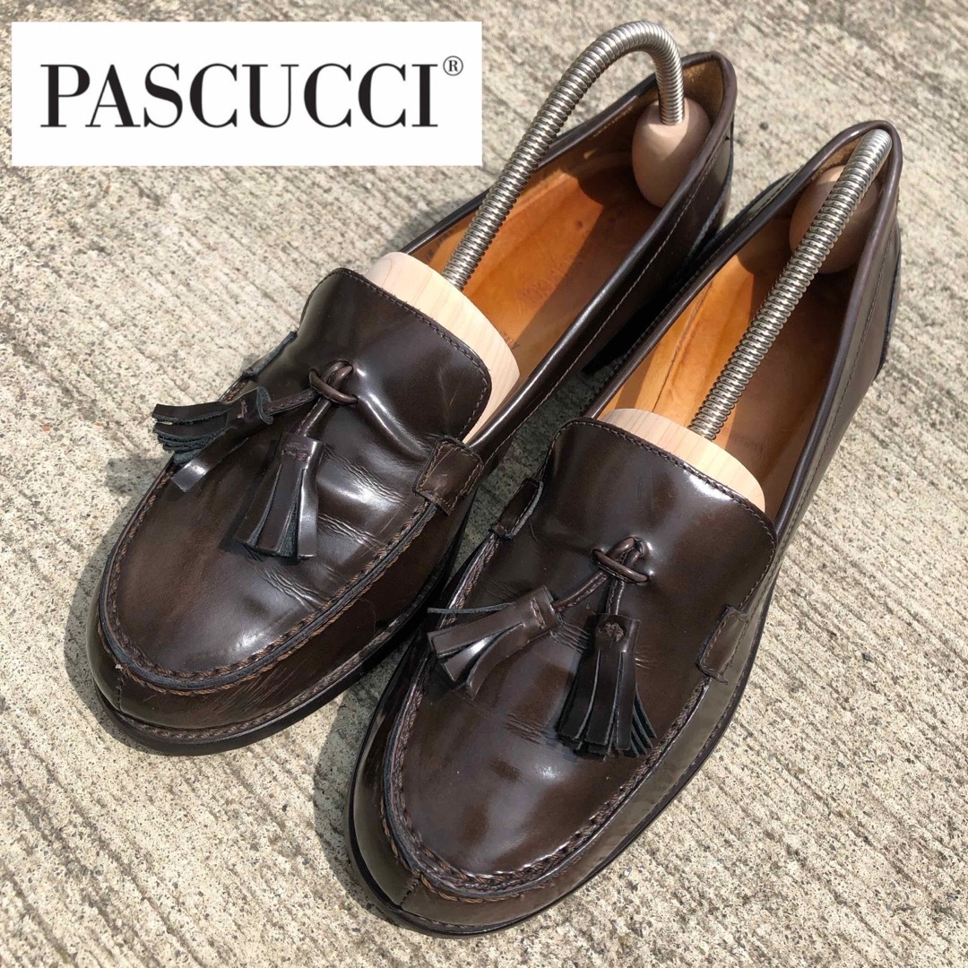 ☆ パスクッチ タッセルローファー ブラウン 24.5cm PASCUCCI