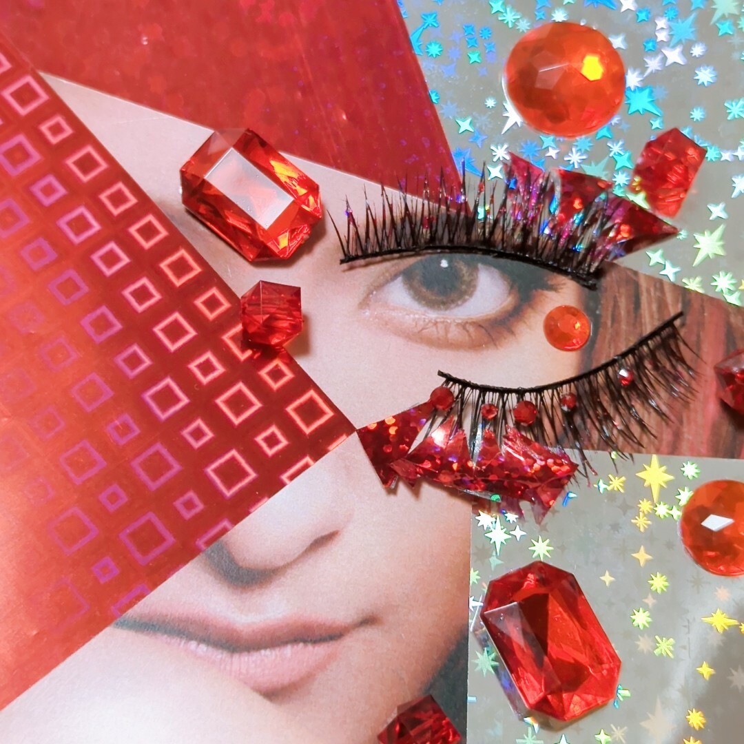 ❤感謝品★Glitter Future Red★partyまつげ グリッター フ コスメ/美容のベースメイク/化粧品(つけまつげ)の商品写真