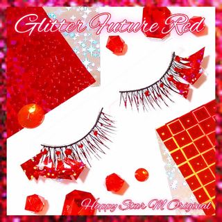 ❤感謝品★Glitter Future Red★partyまつげ グリッター フ(つけまつげ)