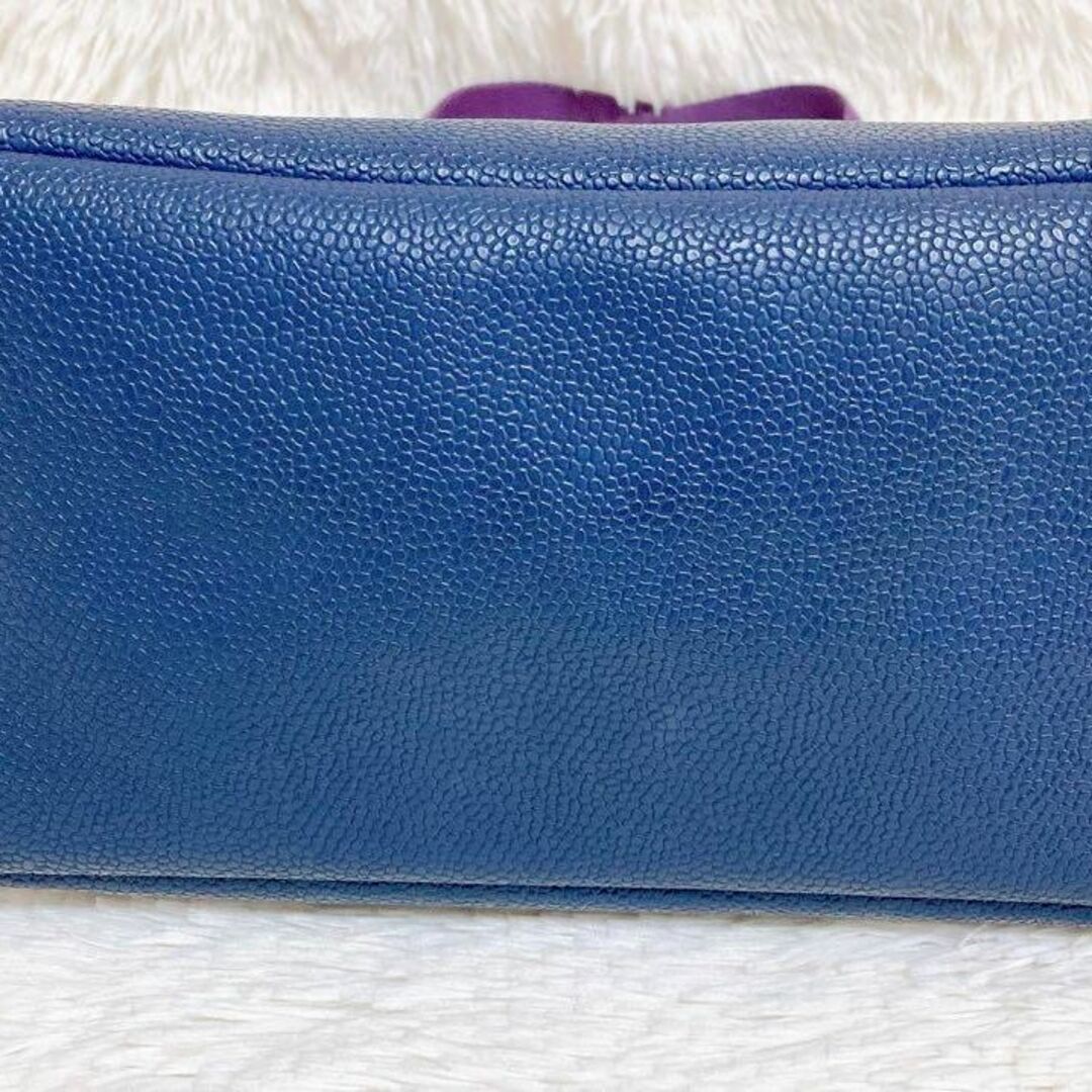 ✨美品✨エルベシャプリエ 舟形トート レザー A4収納可能 ネイビー
