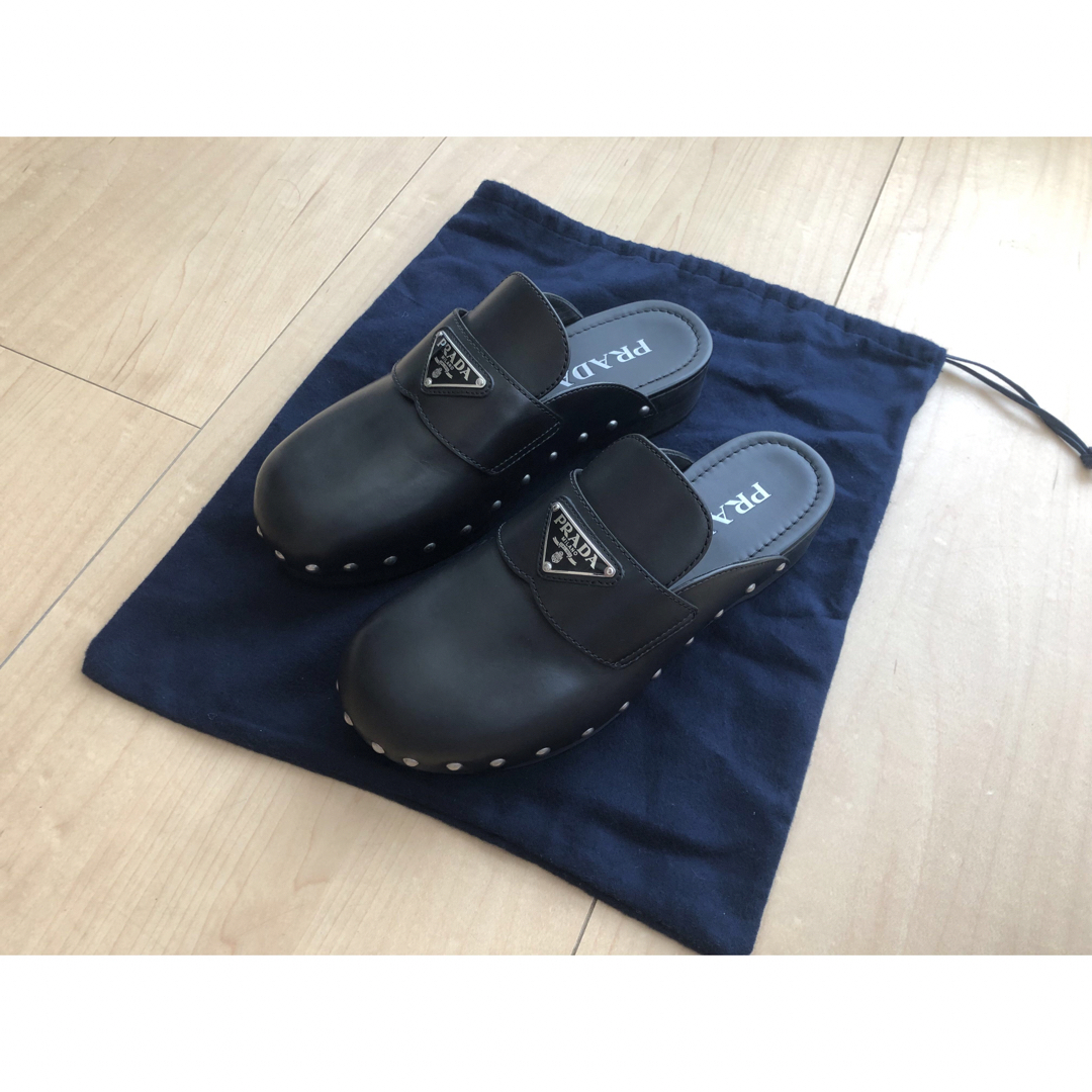 PRADA プラダ スリッパ ローファー ブラック スリッポン レザー