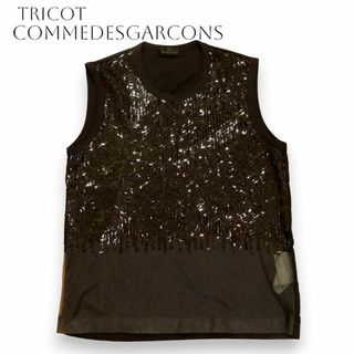 コムデギャルソン(COMME des GARCONS)のコムデギャルソン トリココムデギャルソン　スパンコールチュール　ノースリーブ(シャツ/ブラウス(半袖/袖なし))