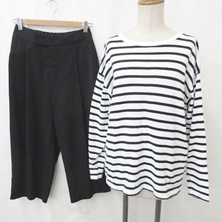 アーバンリサーチドアーズ(URBAN RESEARCH DOORS)のアーバンリサーチ ドアーズ カットソー パンツ 2枚セット Tシャツ 黒 白1(カットソー(長袖/七分))