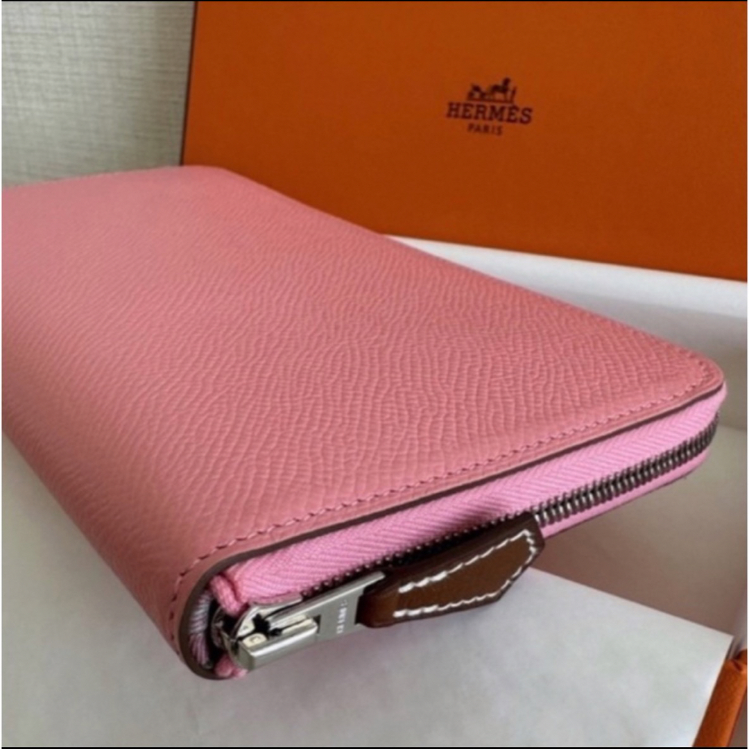 HERMES エルメス アザップL シルクイン 長財布 ROSE CONFITIE ピンク系