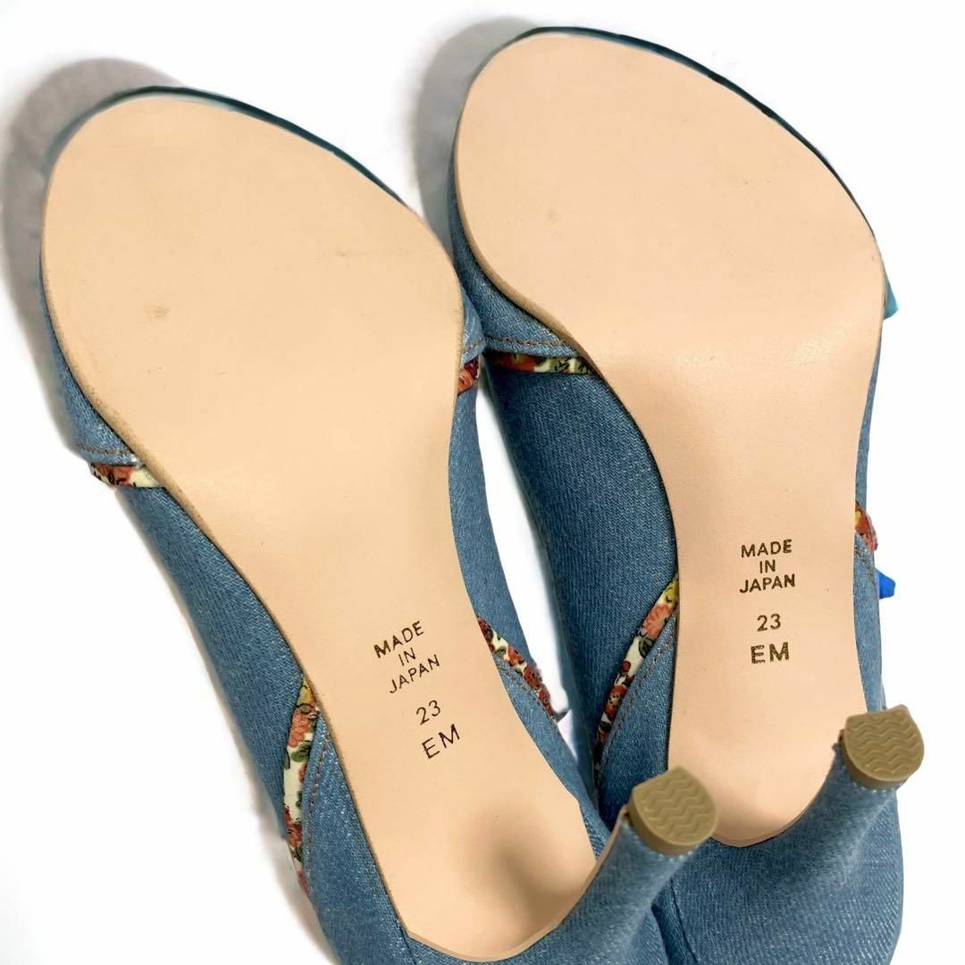DIANA(ダイアナ)のDIANA ダイアナ デニム ハイヒール パンプス フラワーライン 23cm レディースの靴/シューズ(ハイヒール/パンプス)の商品写真