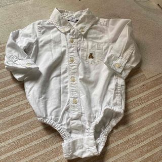 ベビーギャップ(babyGAP)のgapベビーボタンダウンボディスーツ白　サイズ70(ロンパース)