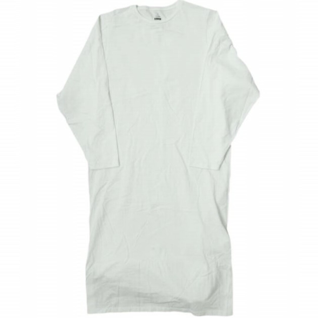 Graphpaper グラフペーパー 日本製 L/S CREW NECK DRESS ロングスリーブTシャツワンピース 00 ホワイト 長袖 ロング トップス【Graphpaper】