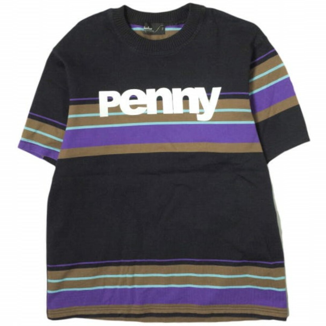 kolor カラー 日本製 度詰ボーダー天竺TEE 18SCM-T02203 3 BLACK 半袖 penny Tシャツ トップス【kolor】