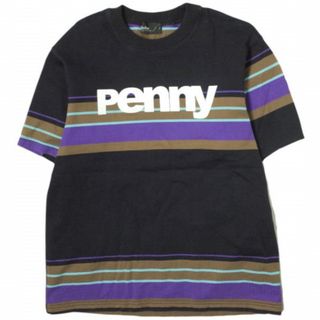 カラー(kolor)のkolor カラー 日本製 度詰ボーダー天竺TEE 18SCM-T02203 3 BLACK 半袖 penny Tシャツ トップス【中古】【kolor】(Tシャツ/カットソー(半袖/袖なし))