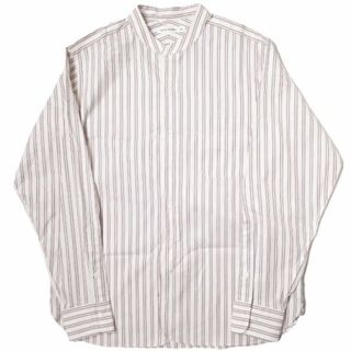 サイ(Scye)のSCYE BASICS サイベーシックス 日本製 STRIPED COTTON OXFORD GRANDAD COLLAR SHIRT ストライプコットンオックスフォードグランダッドカラーシャツ 5122-33520 40 PALE PINK 長袖 トップス【中古】【SCYE BASICS】(シャツ)