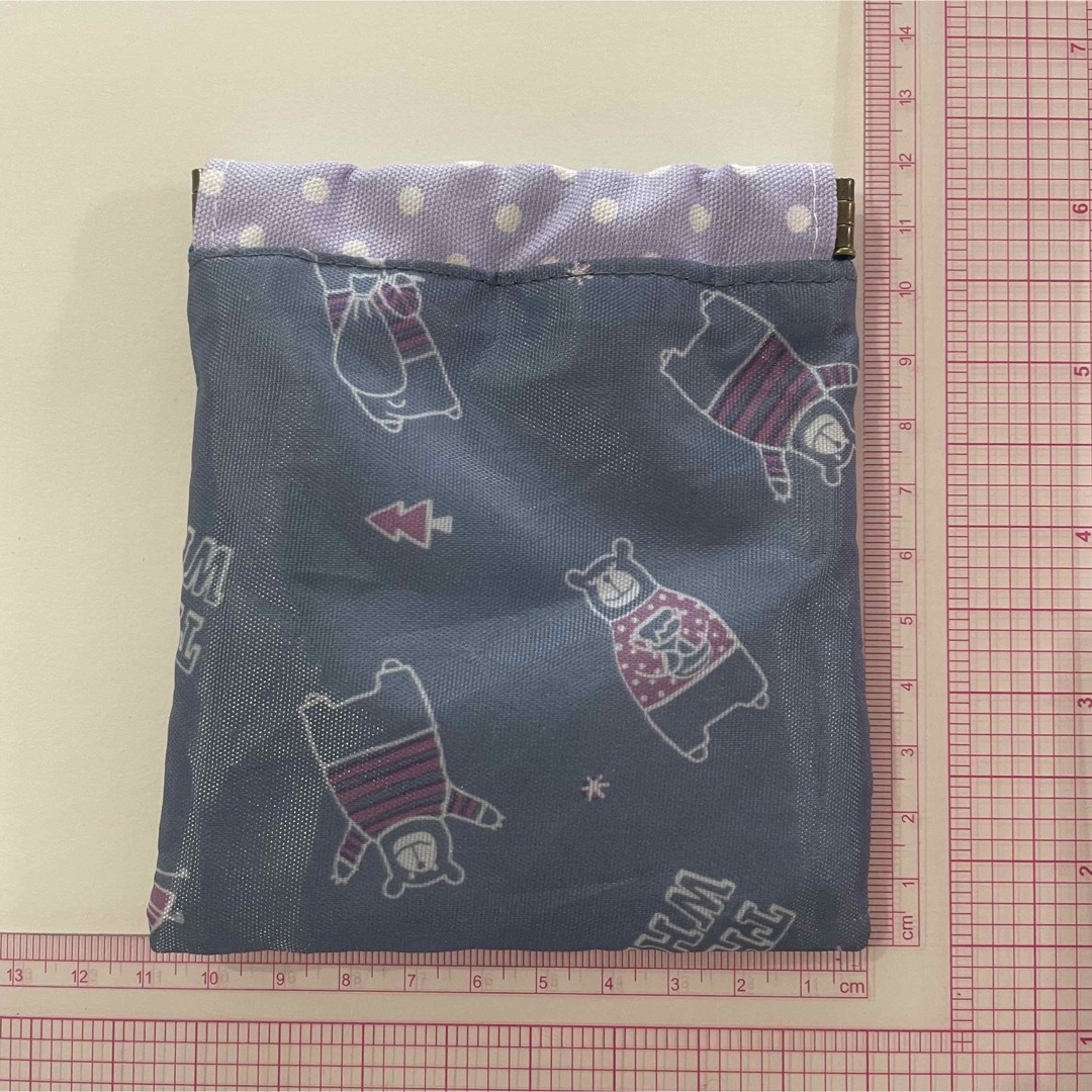 ぱくぱくバネ口ポーチ 開け口10㎝ No.12くまさんグレー
