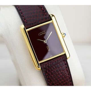 カルティエ(Cartier)の美品 カルティエ マスト タンク レッド LM Cartier(腕時計(アナログ))