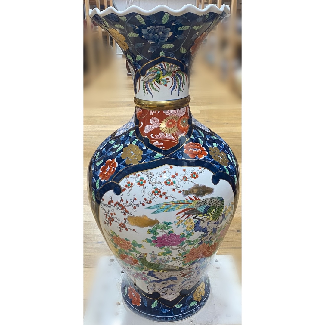 有田焼 博山作 金龍窯 大壺 飾り壺 花瓶 花入 骨董品 陶器 和柄の通販