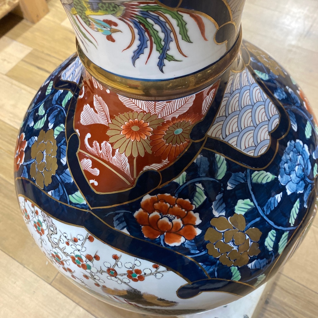 有田焼 博山作 金龍窯 大壺 飾り壺 花瓶 花入 骨董品 陶器 和柄の通販