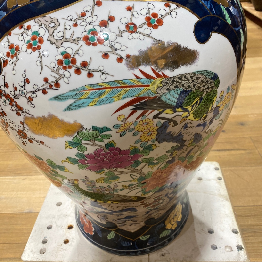有田焼 博山作 金龍窯 大壺 飾り壺 花瓶 花入 骨董品 陶器 和柄の通販