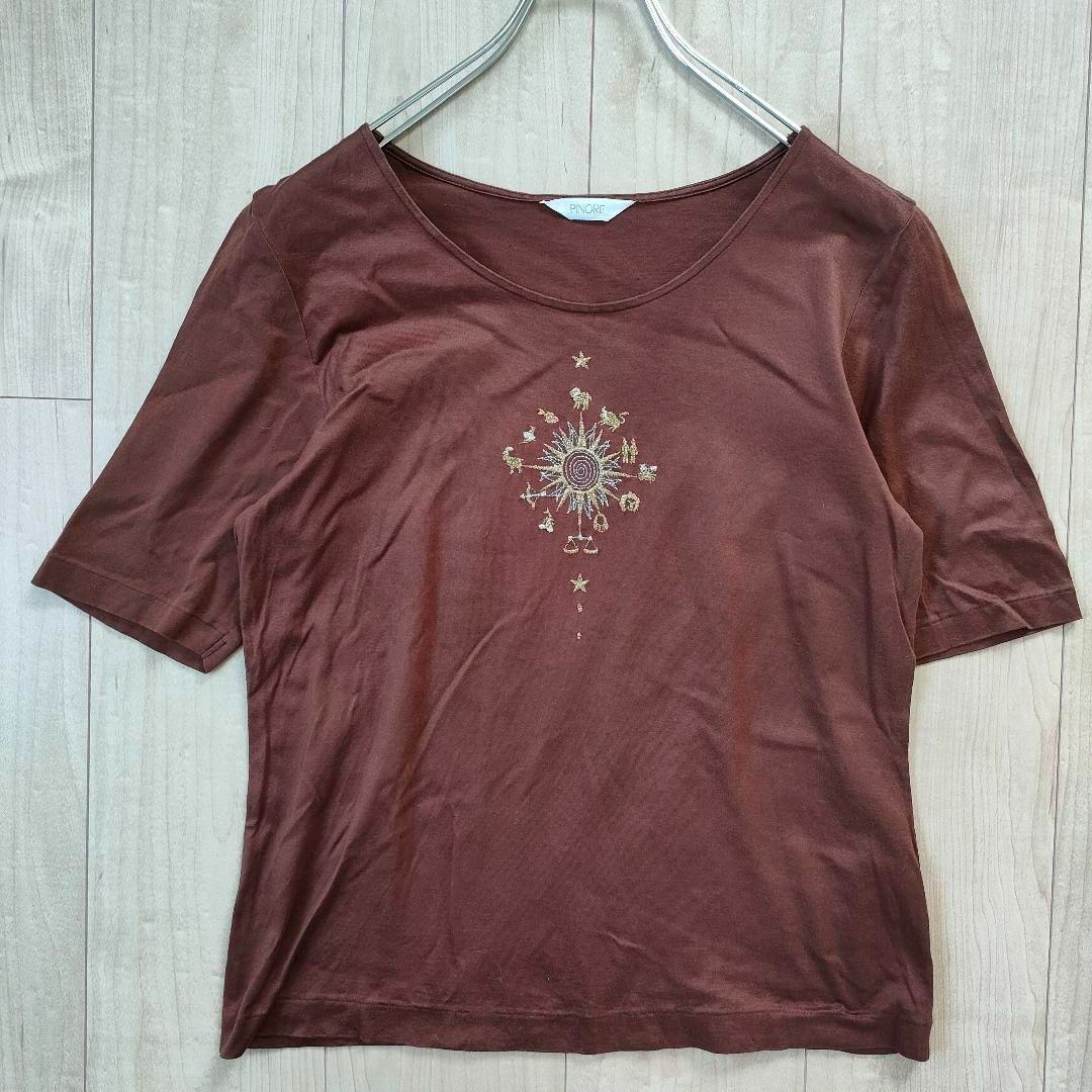 メイルオーダー PINORE ピノーレ 花柄半袖 カットソー Tシャツ