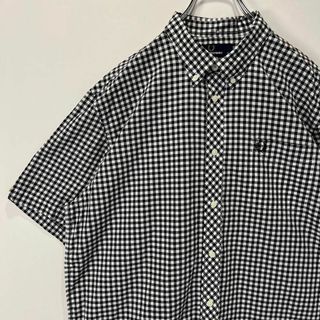 フレッドペリー(FRED PERRY)のフレッドペリー　ギンガムチェック　シャツ　ワンポイントロゴ　古着　半袖　XL(シャツ)