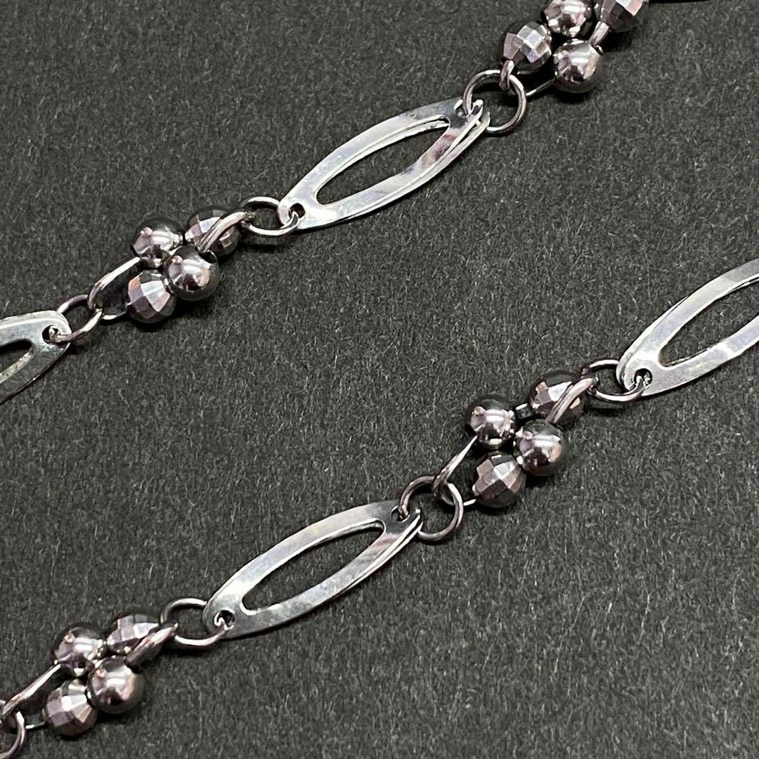 Pt850 デザインブレスレット ボリューム感 18.3cm プラチナ 4.8g