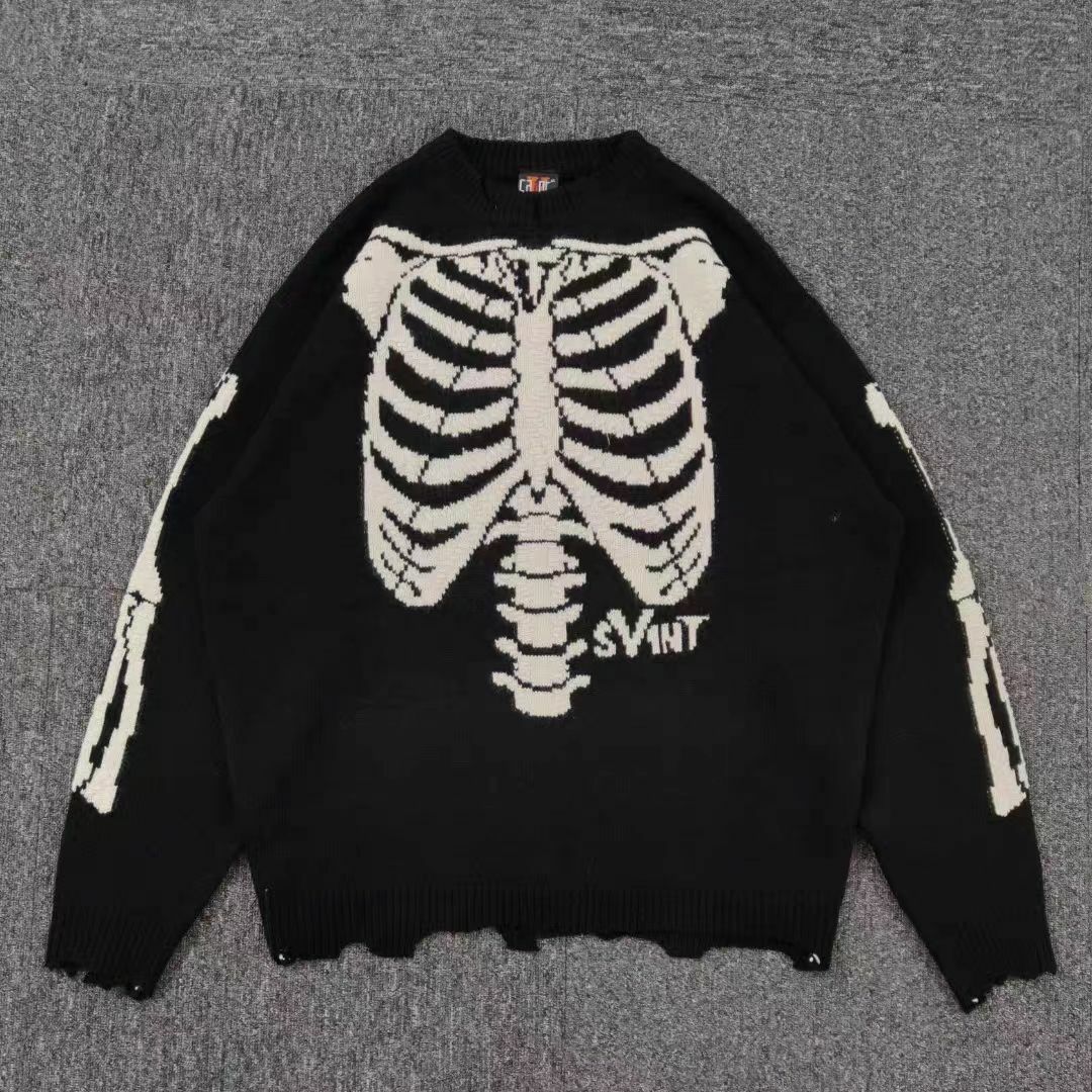 2022正規激安 saint michael x VLONE KNIT BONE ブラックXL