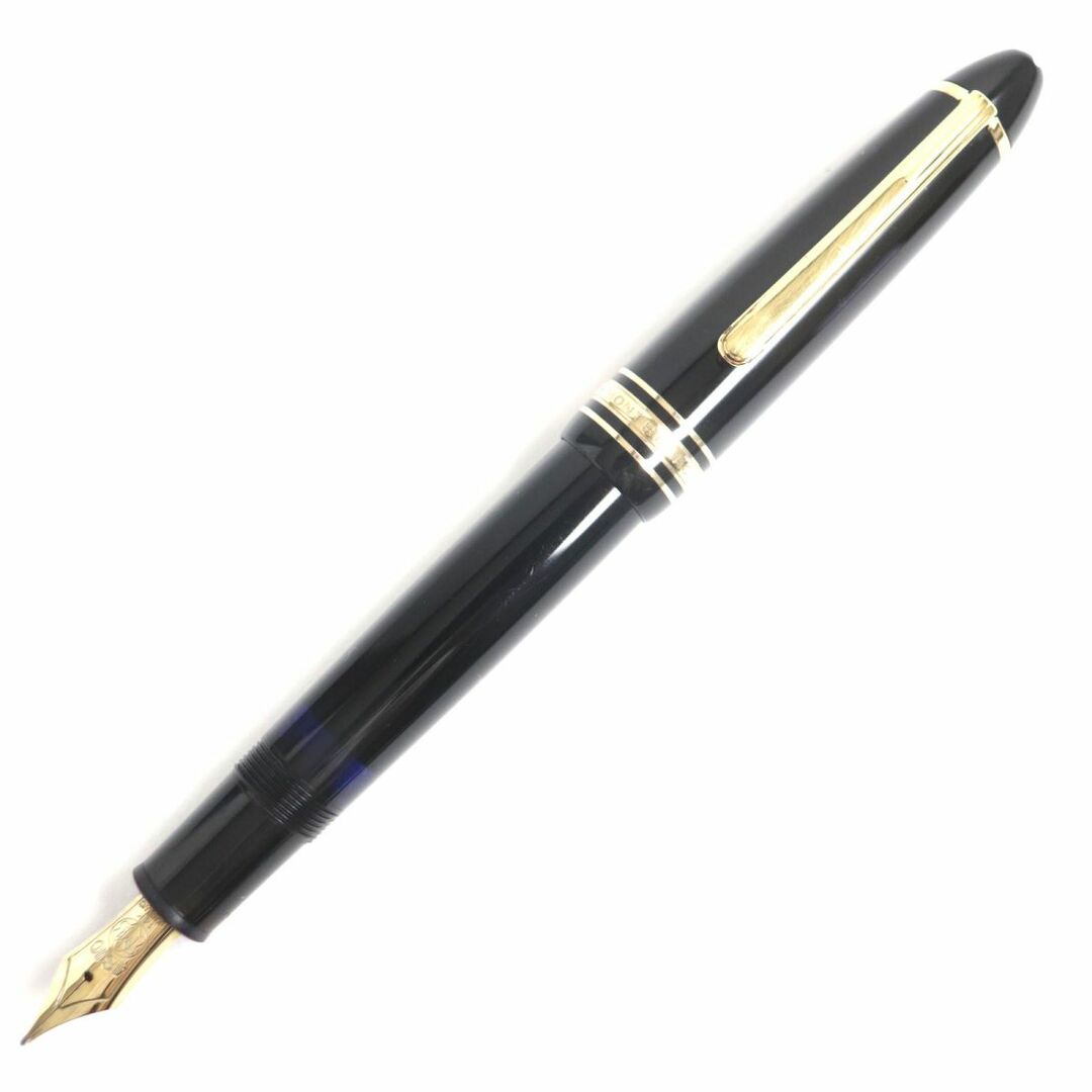 良品▼MONTBLANC モンブラン マイスターシュテュック 146 ホワイトスター ペン先14K 万年筆 ブラック×ゴールド Mニブ