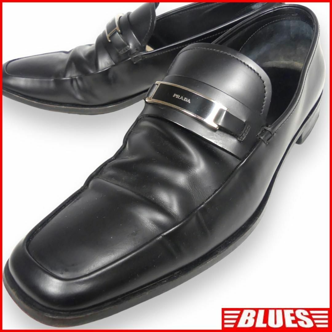 PRADA - イタリア製 ローファー 27 本革 黒 PRADAプラダ メンズ PRADA - イタリア製 ローファー 27 本革 黒 PRADAプラダ メンズ