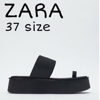 ザラ(ZARA)の【完売品】ZARA　プラットフォームサンダル　37サイズ　ブラック(サンダル)