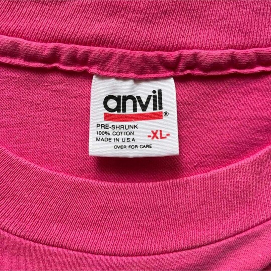 Anvil(アンビル)の猫ちゃん　Tシャツ USA製　シングルステッチ　キャット ピンク　XLサイズ メンズのトップス(Tシャツ/カットソー(半袖/袖なし))の商品写真