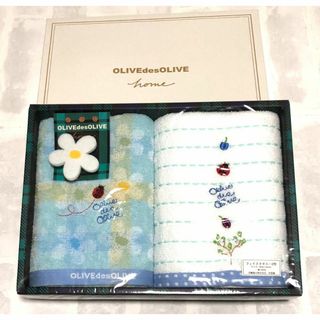 オリーブデオリーブ(OLIVEdesOLIVE)の【即日発送】OLIVE des OLIVE フェイスタオル  2枚セット ブルー(タオル/バス用品)