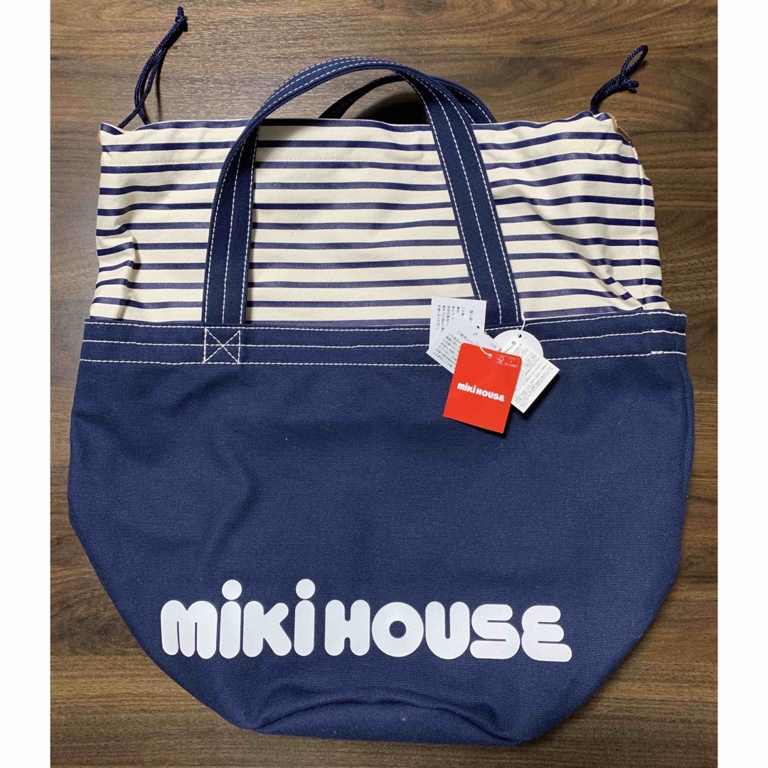 mikihouse(ミキハウス)のミキハウス　バケツ型ロゴトートバッグ キッズ/ベビー/マタニティのマタニティ(マザーズバッグ)の商品写真