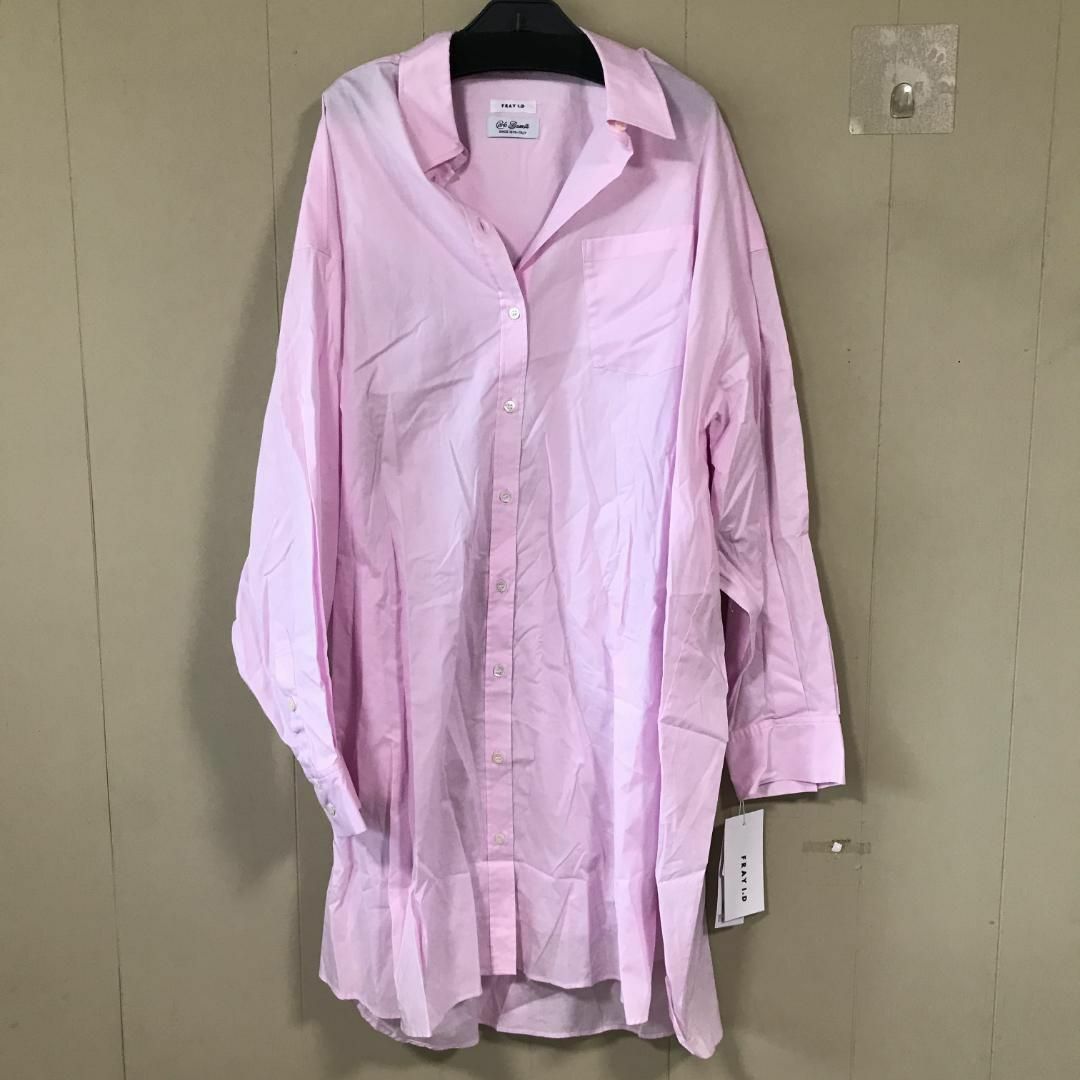 25946　[フレイ アイディー] ビッグシャツワンピース　ピンク　F23100円サイズ