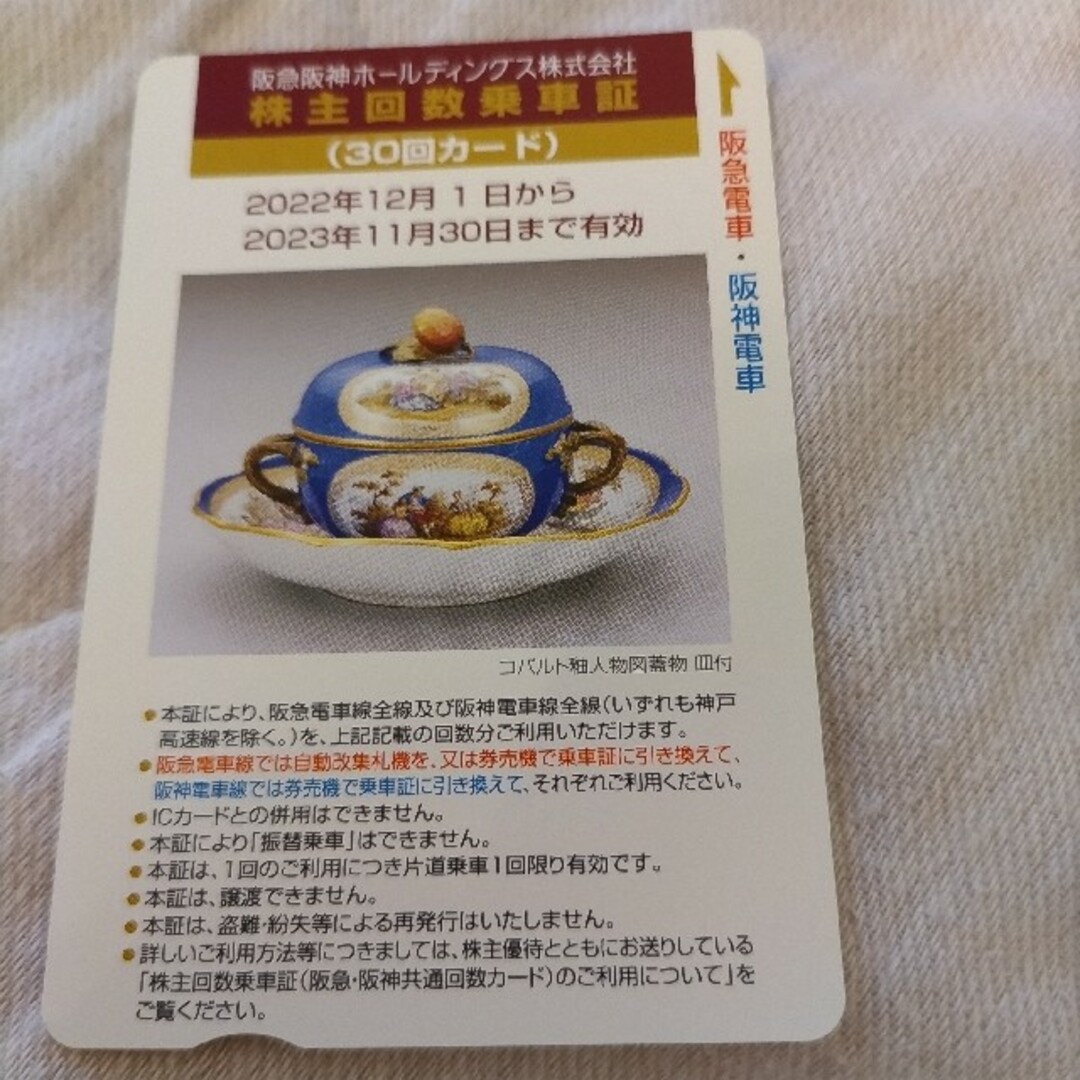 阪急阪神株主優待回数乗車券　３０回 チケットの乗車券/交通券(鉄道乗車券)の商品写真