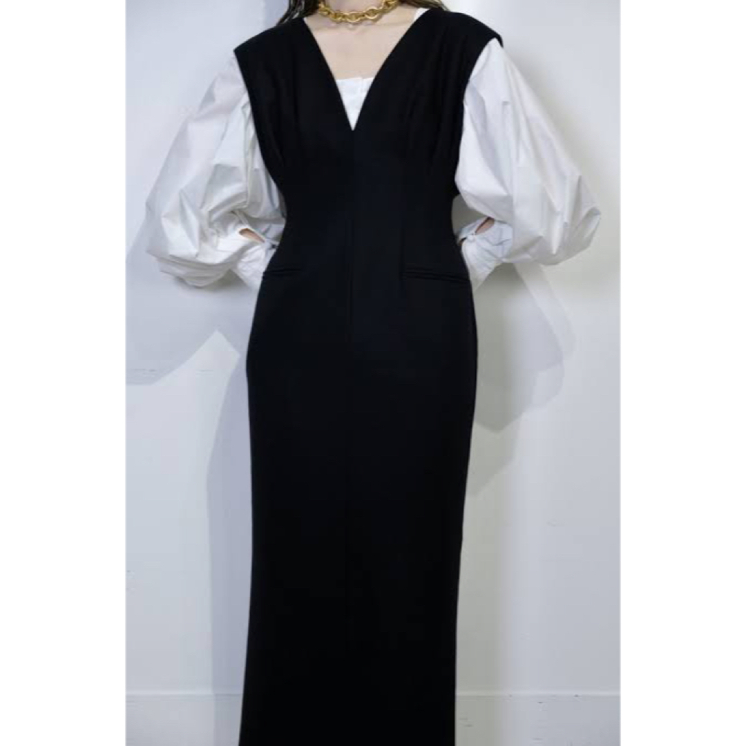 mame - 【美品】mame V-Neck Tucked Wool Dressの通販 by