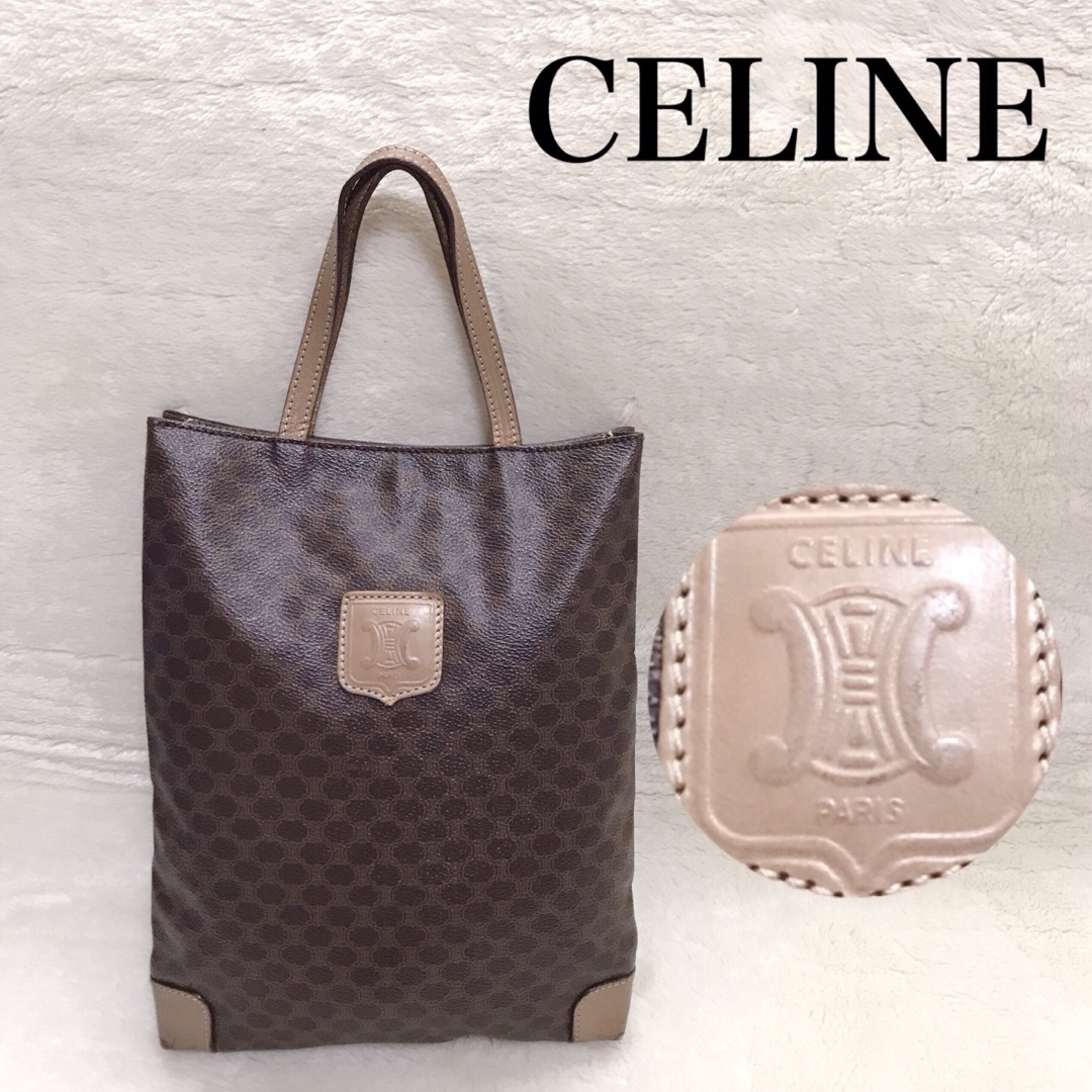 CELINE セリーヌ マカダム ブラゾン トリオンフ PVC トート バッグ