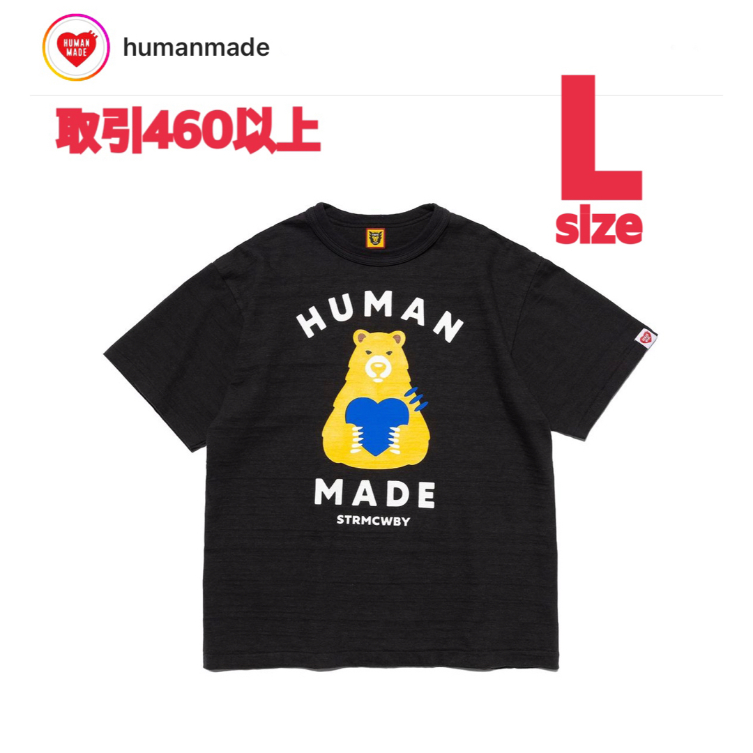 100%COTTONCOLORHUMAN MADE GRAPHIC T-SHIRT #13 BLACK L