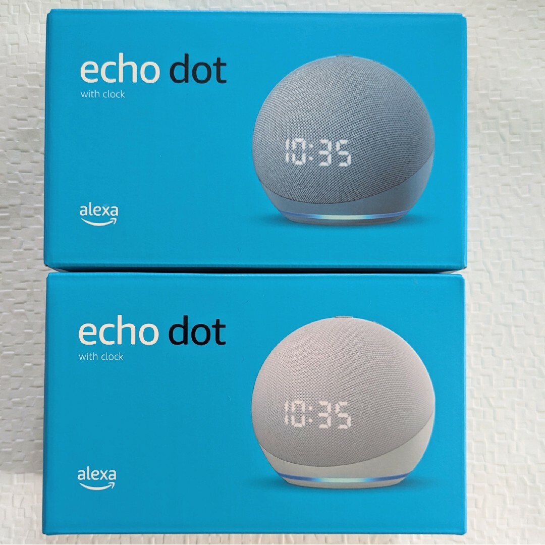 ECHO - echo dot clock 第4世代 グレーシャーホワイト＋トワイライト ...