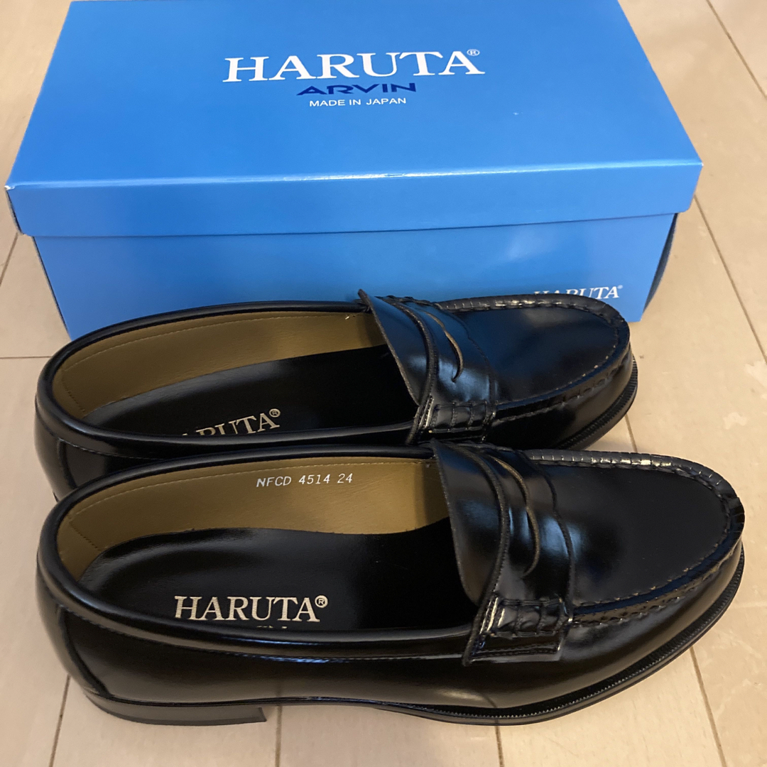 HARUTA ハルタ ローファー24cm EEE 黒 - 靴
