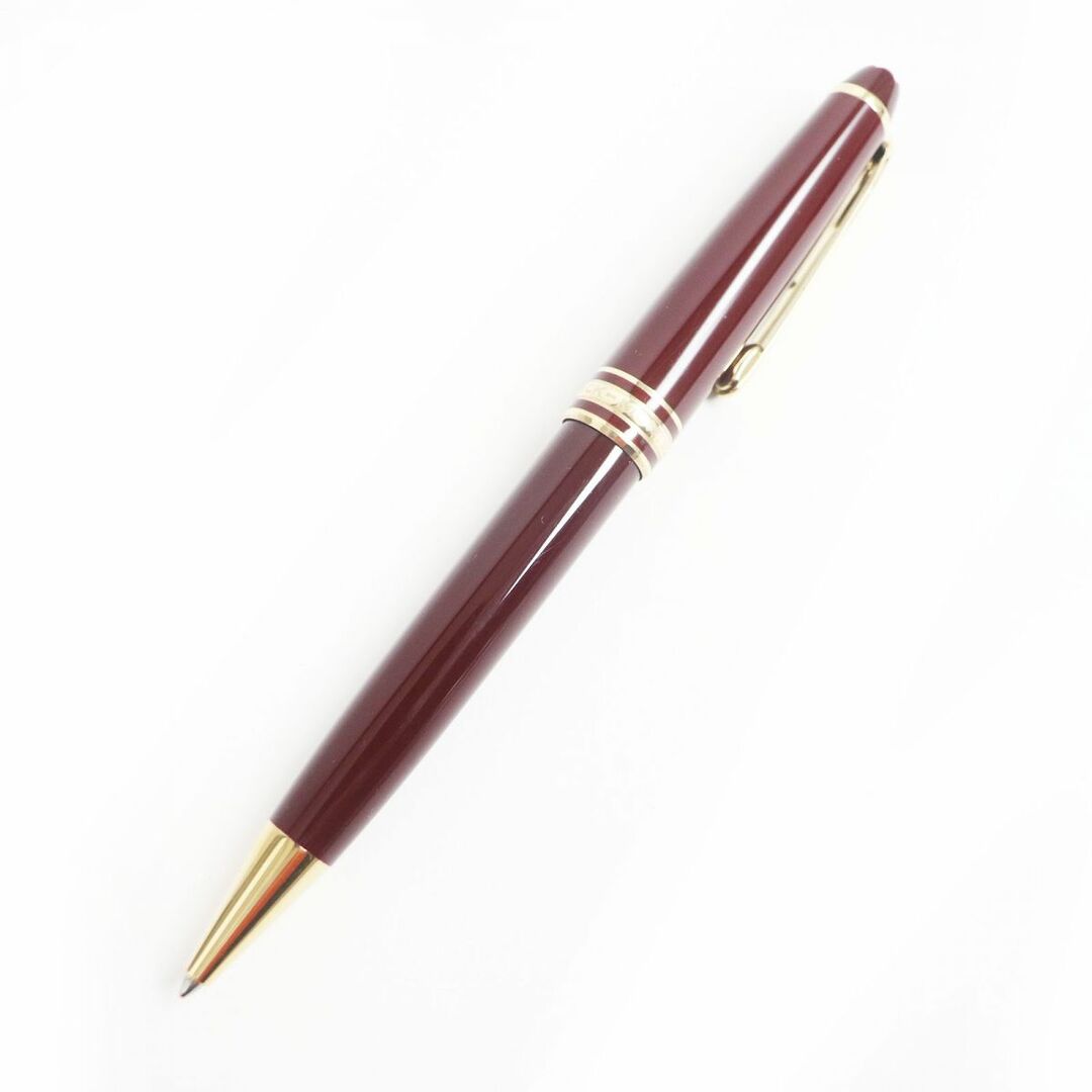 美品□MONTBLANC/モンブラン マイスターシュテュック ペン先14K EFニブ 万年筆/ボールペン 二本セット ボルドー×ゴールド ドイツ製  筆記◎