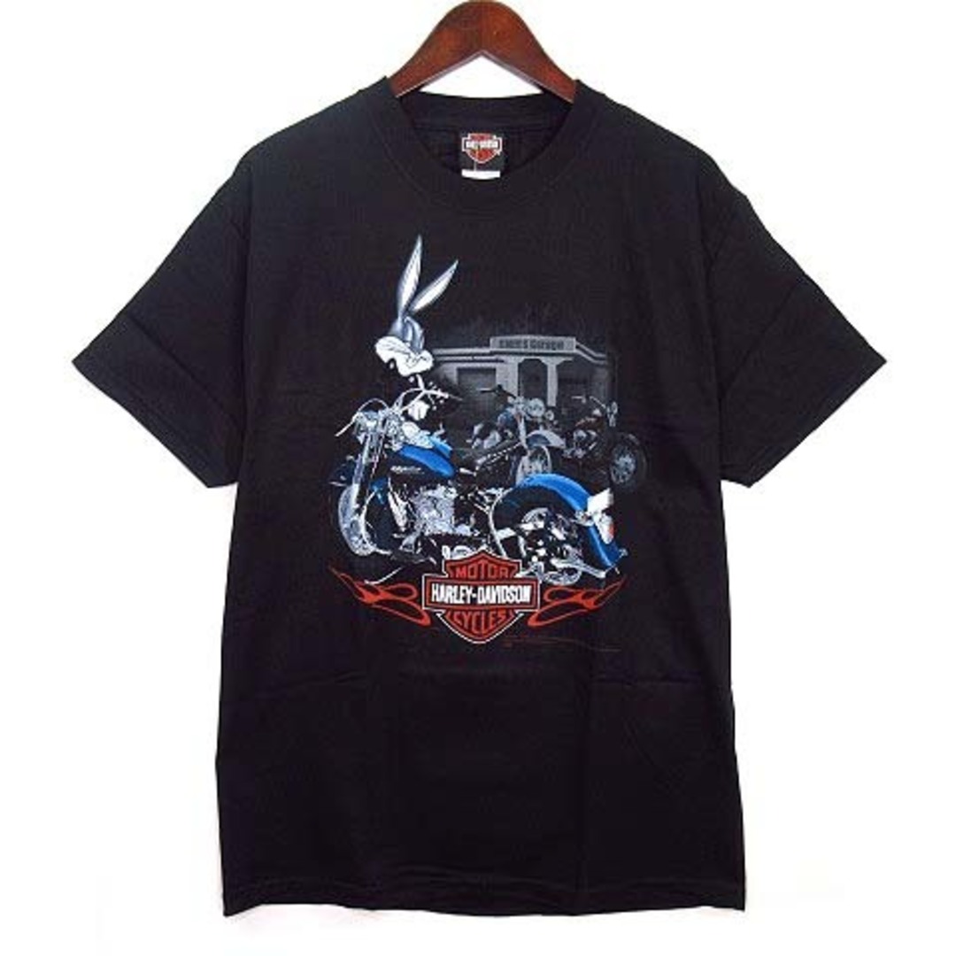 ハーレーダビッドソン USA製 ルーニーテューンズ 両面プリント Tシャツ 黒