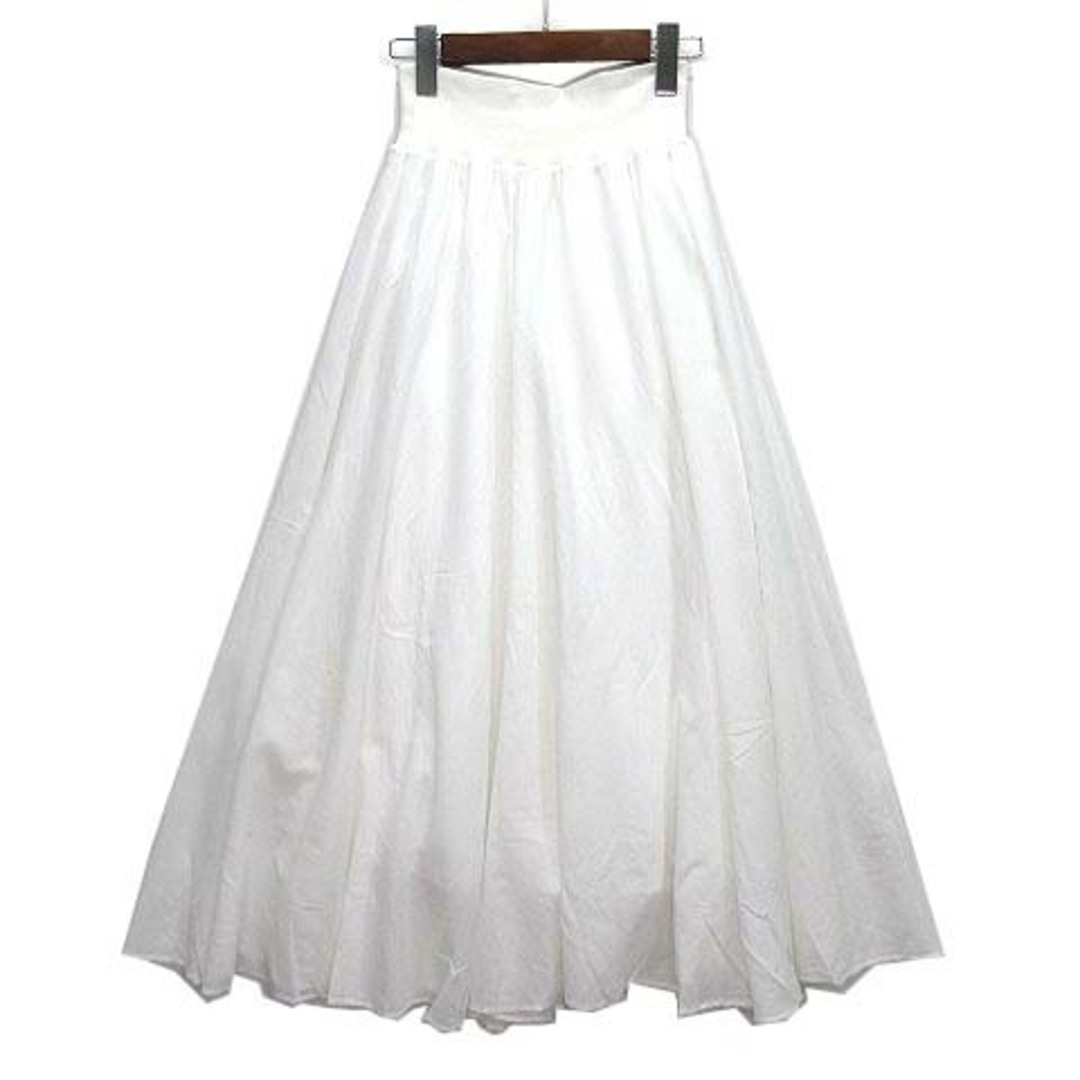 other(アザー)のモニーレ MONILE ウエストリブ ロング フレア スカート ホワイト 白 レディースのスカート(ロングスカート)の商品写真