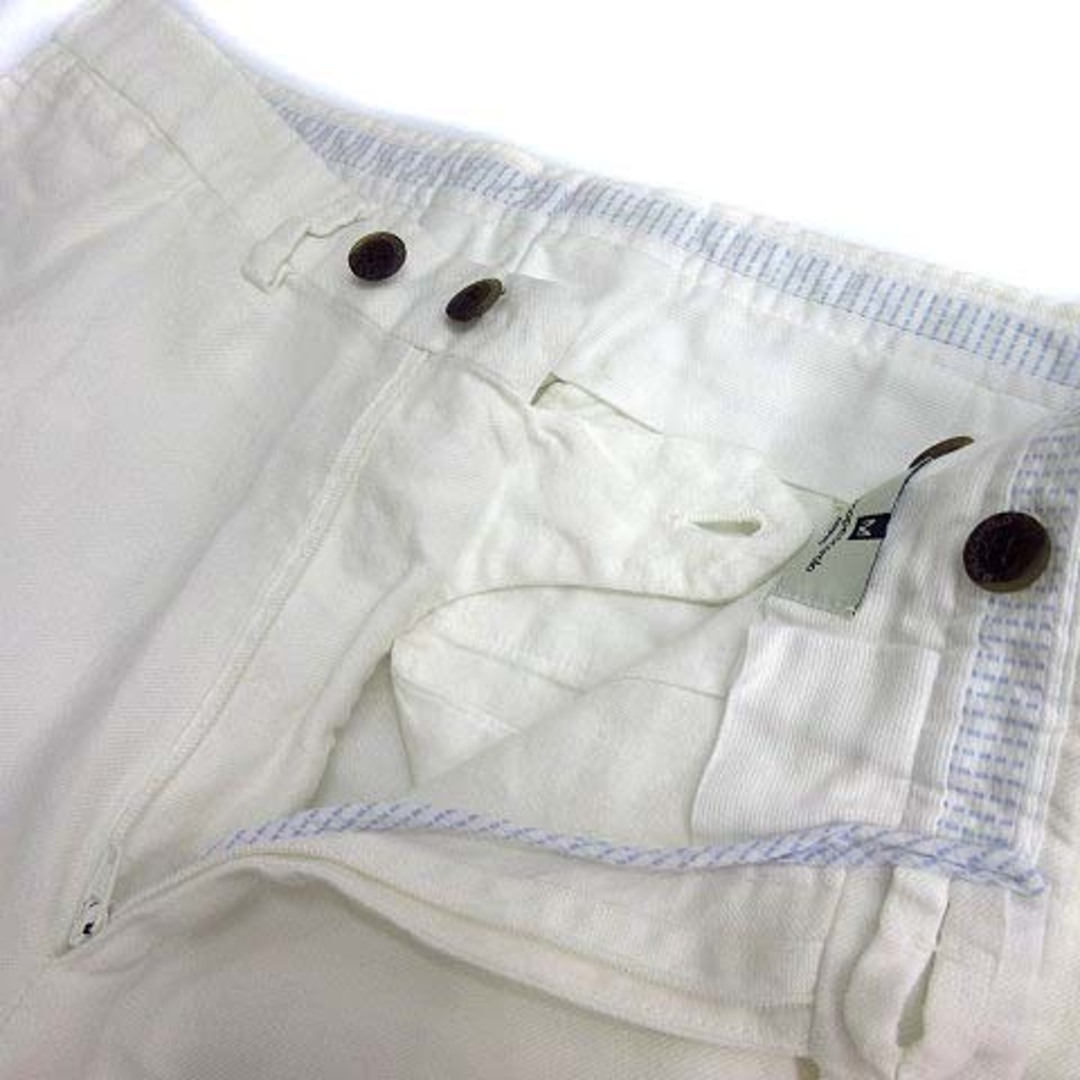 マルコペスカローロ リネン コットン ツイル パンツ ホワイト 44 イタリア製