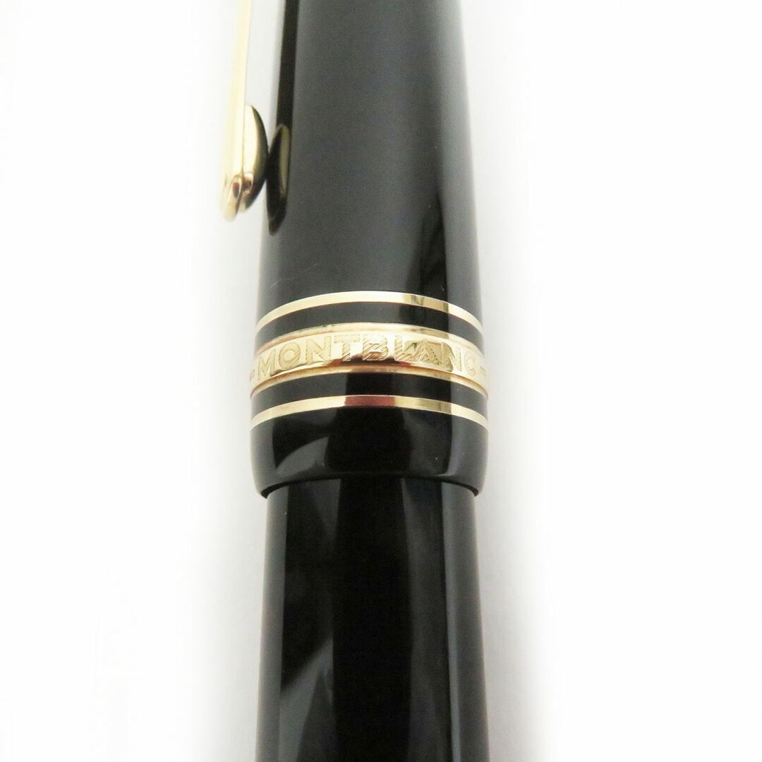 美品□MONTBLANC/モンブラン No.146 マイスターシュテュック ペン先14C/585 Mニブ レジン 吸入式 万年筆 ブラック×ゴールド ドイツ製 4