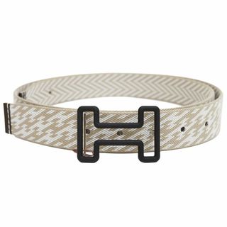 エルメス(Hermes)の【未使用品】HERMES エルメス リバーシブルベルト 32mm M ベルトバックル 《トゥナイト・カラー》 & サングル 《H》 100cm 黒 コルドx白 H081755CLAG H081102UAAGM メンズ ヴォー・ソンブレロ II 2023.5購入 (ベルト)