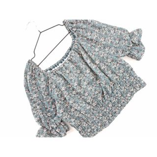 セシルマクビー(CECIL McBEE)の新品 CECIL McBEE セシルマクビー 花柄 オフショルダー ブラウス シャツ sizeM/緑 ■◆ レディース(シャツ/ブラウス(長袖/七分))